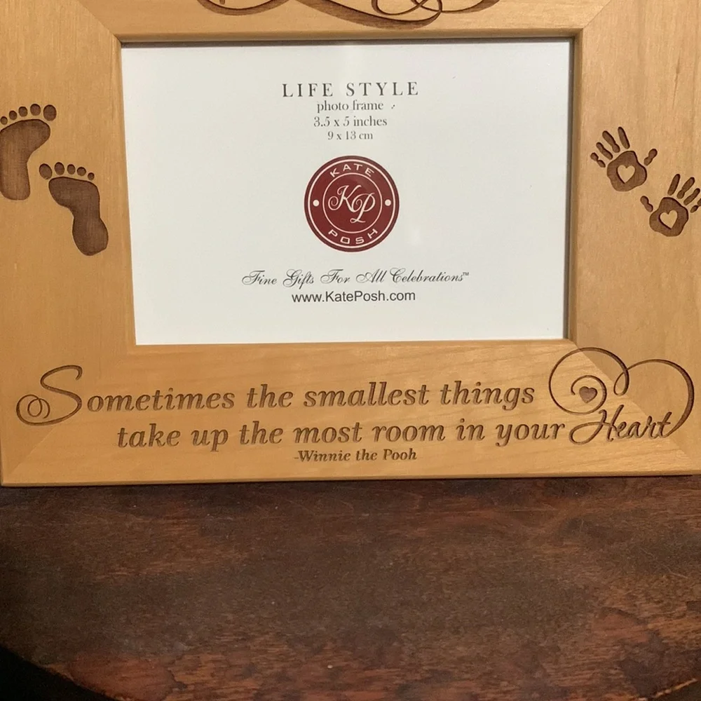 KATE POSH- Baby Picture Frame with Winnie The Pooh Quote